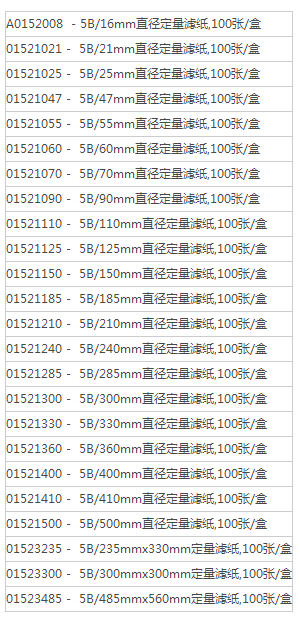 5B/150mm-ADVANTEC东洋5B定量滤纸